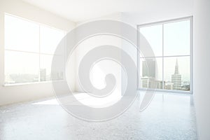 Empty concrete interior side