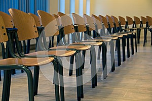 Empty conference chairs