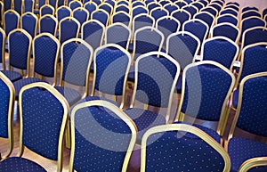 Empty conference chairs in row at a business room