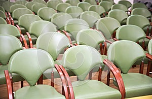 Empty conference chairs in row at a business room