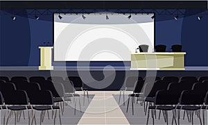 Empty conference room flat vector illustration