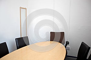 Empty conference room in television studio