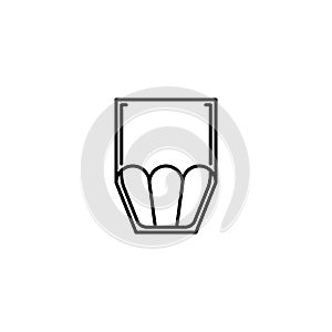empty cooler glass icon on white background. simple, line, silhouette and clean style