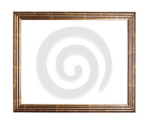 Empty copyspace wooden picture frame isolated