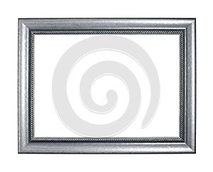 Empty copyspace wooden picture frame isolated