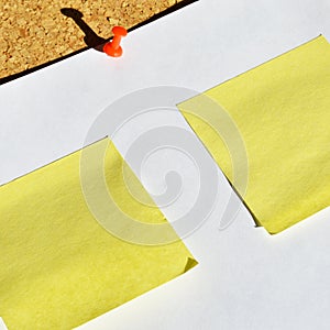 Empty cork board texture background, you can add your note on the blank paper on the cork board