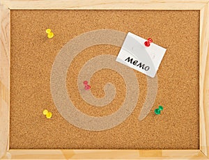 Empty cork memo board