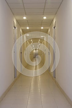 Empty corridor with doors