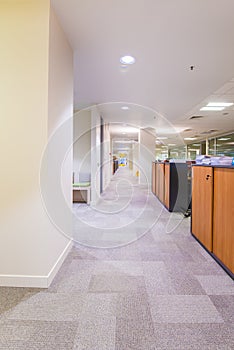 Empty corridor in modern office