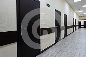 Empty corridor in the modern office building