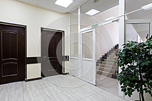 Empty corridor in the modern office building