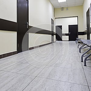 Empty corridor in the modern office building