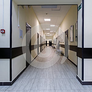 Empty corridor in the modern office building