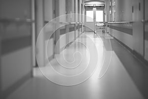 Empty corridor in the new hospital