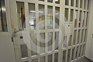 The empty corridor of a prison