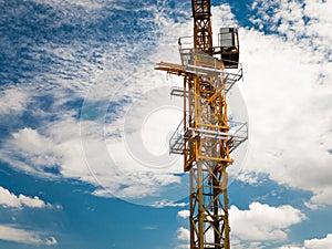 An empty crane in a construction site