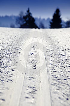 Empty cross-country ski track