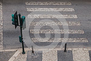 Empty crosswalk and a traffic light, Lagos, Portugal