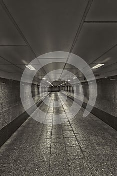 Empty crosswalk underground