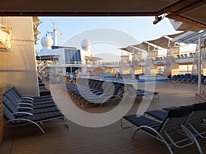 Empty Cruise ship deck