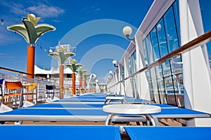 Empty Cruise Ship Deck Chairs