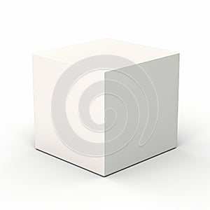 Empty Cube On White Surface Photorealistic Renderings