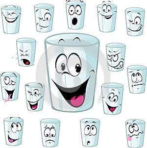 Empty cup cartoon with funny face - vector