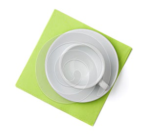 Empty cup on placemat