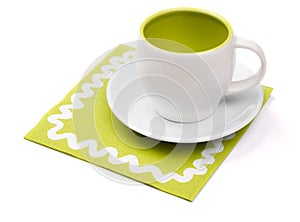 Empty cup on placemat