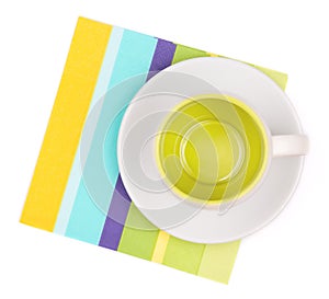 Empty cup on placemat