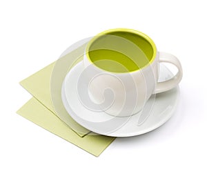 Empty cup on placemat