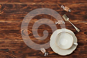 Empty Cup and Plate Of Fine Bone China