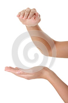 Empty cupped hand