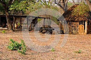 Empty curios stalls in Zimbabwe