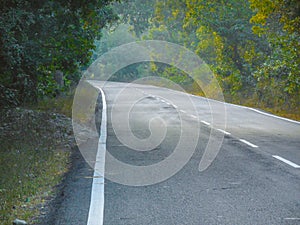 An Empty curvy road in the mountain