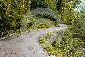 Empty Curvy Road in Mountain - Himachal, India