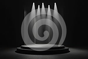 Dark Stage with Spotlights