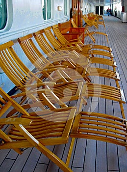 Empty Deck Chairs on Cruise Ship