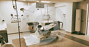 Empty delivery room. Pregnancy and healthcare concept. Procedural room in hospital