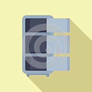 Empty deposit room icon flat vector. Access storage security