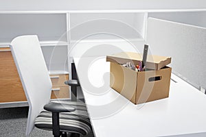Empty desk after termination of employment.