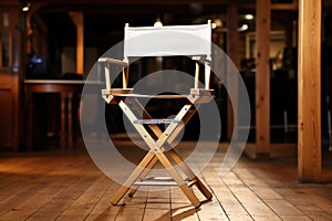 an empty directors chair awaiting its user