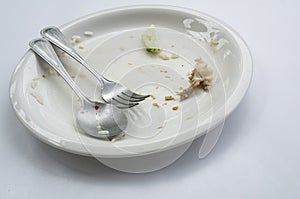 Empty dish table done spoon fork concept