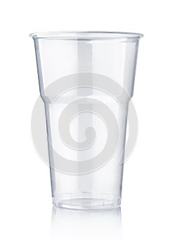 Empty disposable plastic pint cup