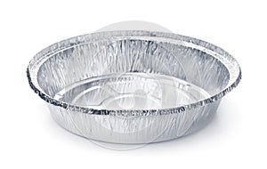 Empty disposable round aluminium food foil container