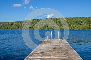 An empty dock at the lake