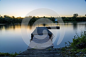 Empty Dock at Sunset in Campbellford, Ontario