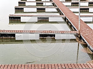 Empty docks at a marina