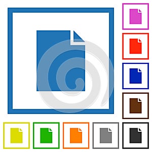 Empty document sheet solid flat framed icons