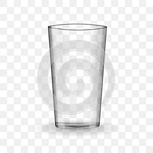 Empty drinking glass cup.